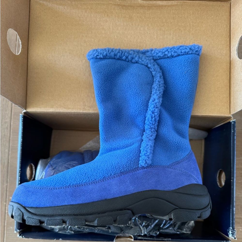 Lands End Imperial Blue Sherpa Fleece Marinac Boots Size 7B (BNWB)
